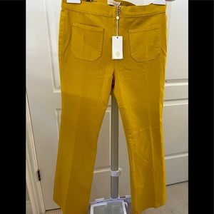 Brand new Tory Burch flare yellow jeans